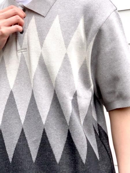 WACKO MARIA (ワコマリア) KNIT PORO SHIRT(ニットポロシャツ) GRAY