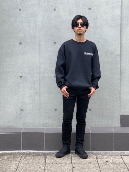 ROTTWEILER (ロットワイラー)Logo Sweater(クルーネックスウェット) BLACK