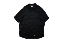 WAX (ワックス) Ilish linen S/S shirts (リネン半袖シャツ) BLACK