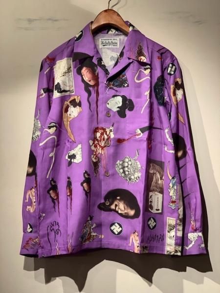 WACKO MARIA (ワコマリア) HAWAIIAN SHIRT L/S (TYPE-2) (お化け図長袖アロハシャツ) L-PURPLE