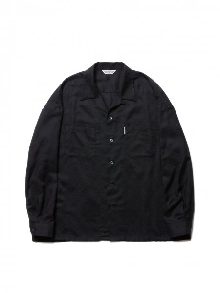 COOTIE (クーティー) Bandana Jacquard Open-Neck L/S Shirt (バンダナジャガード長袖シャツ) Black
