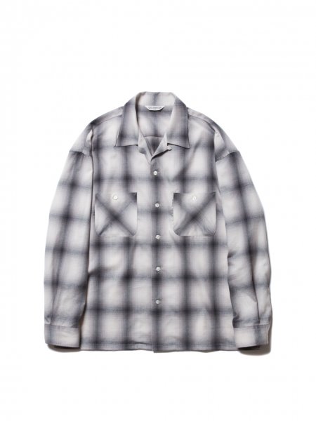 COOTIE (クーティー) Ombre Check Open-Neck L/S Shirt (オンブレー 