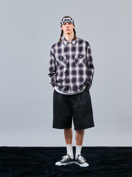 COOTIE (クーティー) Ombre Check Open-Neck L/S Shirt (オンブレー ...