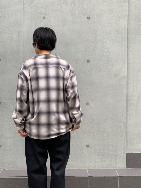 COOTIE (クーティー) Ombre Check Open-Neck L/S Shirt (オンブレー