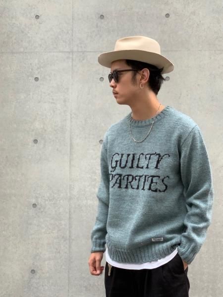 WACKO MARIA (ワコマリア) GUILTY PARTIES CREW NECK SWEATER (クルーネックセーター) BLUE