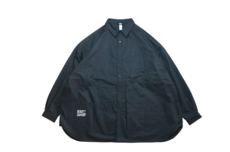 WAX (ワックス) Tool pocket shirts jacket (ビッグシルエットシャツ) BLACK