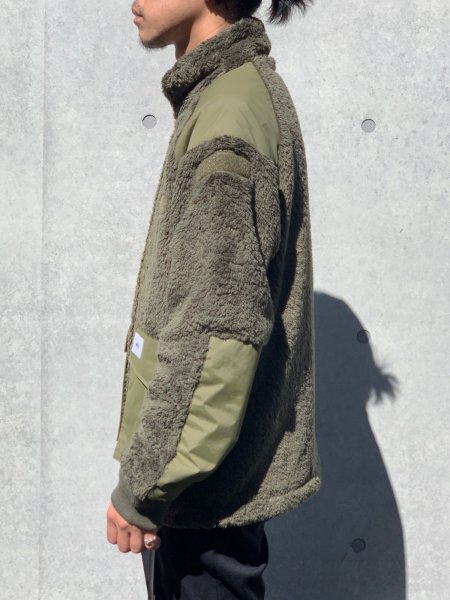 WAX (ワックス) Fleece zip up jacket (フリースジャケット) KHAKI