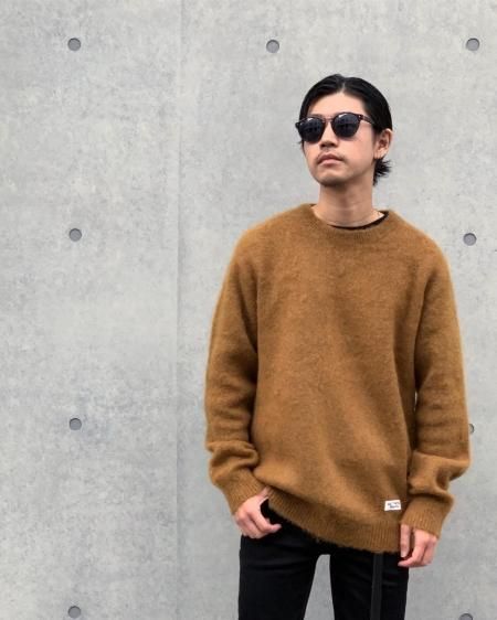 WACKO MARIA (ワコマリア) MOHAIR CREW NECK SWEATER (モヘアクルーネックセーター) BROWN