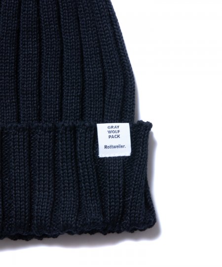 ROTTWEILER (ロットワイラー) Knit Cap (コットンニットキャップ) BLACK