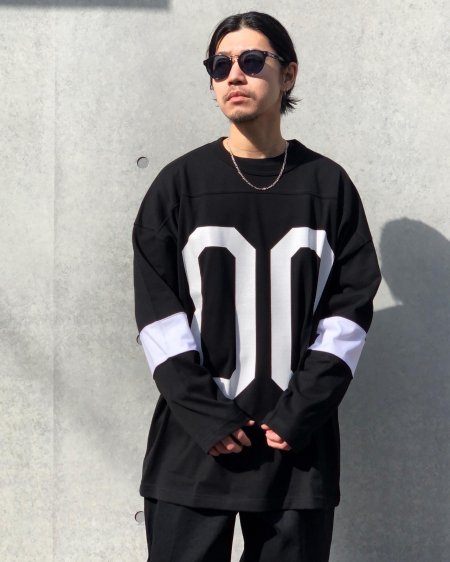 COOTIE (クーティー) Hockey L/S Tee (ホッケーL/S Tee )Black×White