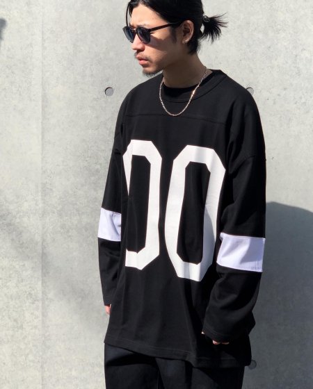 COOTIE (クーティー) Hockey L/S Tee (ホッケーL/S Tee )Black×White