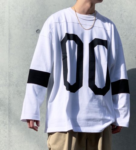 COOTIE (クーティー) Hockey L/S Tee (ホッケーL/S Tee )White×Black