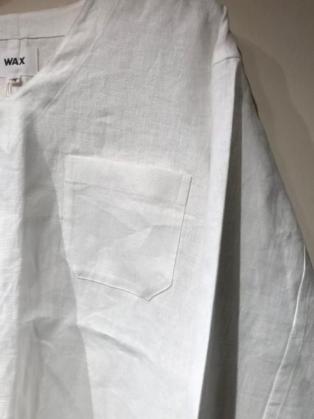 WAX (ワックス) Linen sleeping shirts (リネンスリーピングシャツ) WHITE