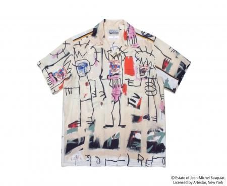 WACKO MARIA ワコマリア 23SS×JEAN-MICHEL BASQUIAT S/S HAWAIIAN SHIRT バスキア ハワイアン 開襟 アロハシャツ ホワイト