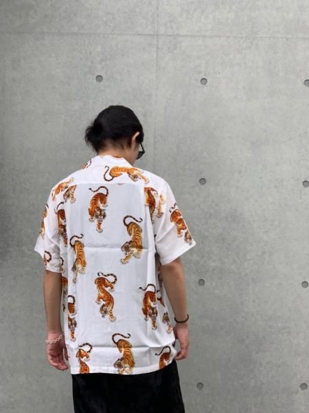 WACKO MARIA ワコマリア 21SS×TIM LEHI S/S HAWAIIAN SHIR TYPE-4×ティムリーハイ タイガーハワイアンアロハシャツ ブラック TIMLEHI-WM-HI29