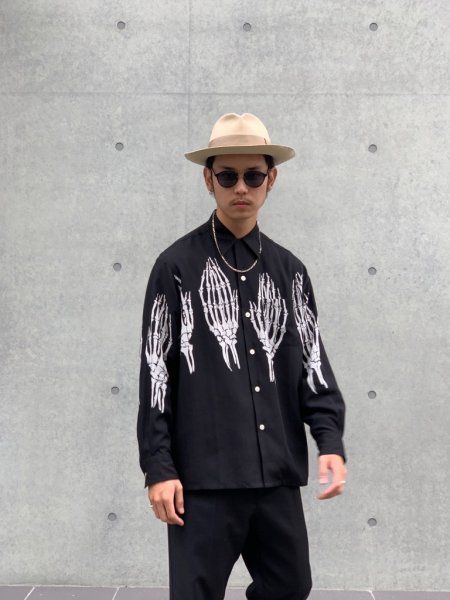 WACKO MARIA (ワコマリア)HAWAIIAN L/S SHIRT(TYPE-5) (ハワイアン長袖シャツ) BLACK