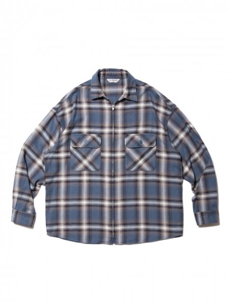 COOTIE (クーティー) Ombre Nel Check Zip Up Shirt (オンブレネル