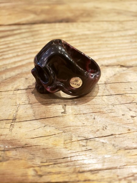 GARNI×AGENT (ガルニ×エージェント) 051 Skull Acrylic Ring (アクリルリング スカルリング スカル) MARBLE