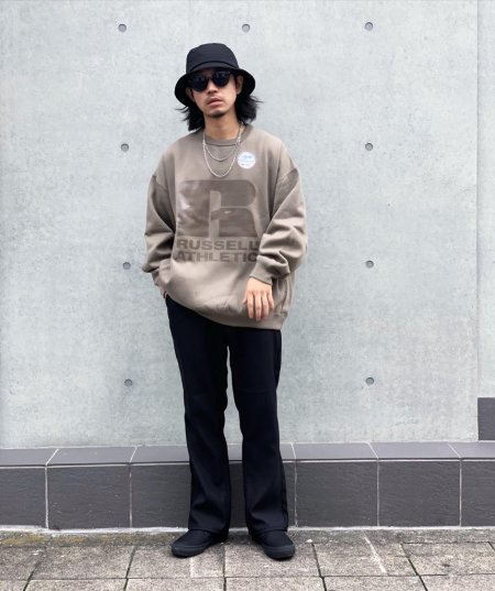 COOTIE (クーティー) T/C Crewneck Sweatshirt (ラッセルアスレティックスウェット) Smoke Beige×Clear