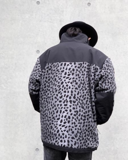 WACKO MARIA (ワコマリア) LEOPARD BOA FLEECE JACKET (レオパードボアフリースジャケット) GRAY