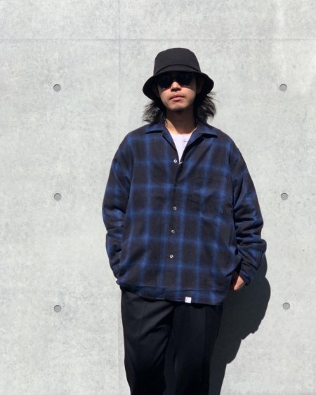 WAX (ワックス) Ombre check open collar shirts (オンブレチェック 