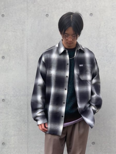 Cal Top (カルトップ) OMBRE CHECK L/S SHIRTS(オンブレチェック長袖 ...