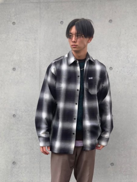 Cal Top (カルトップ) OMBRE CHECK L/S SHIRTS(オンブレチェック長袖