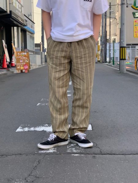 WAX (ワックス) Linen stripe easy pants(リネンストライプイージー