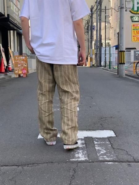 WAX (ワックス) Linen stripe easy pants(リネンストライプ