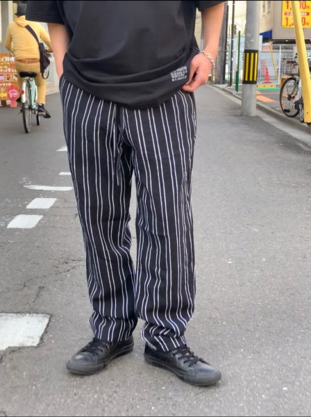 WAX (ワックス) Linen stripe easy pants(リネンストライプイージー