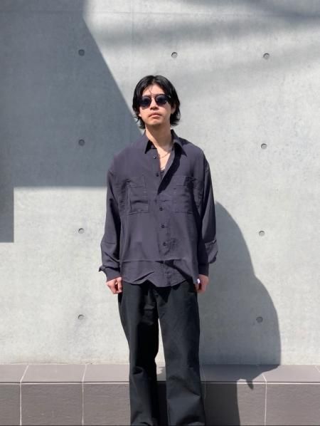 WAX (ワックス) Design L/S shirts (長袖シャツ) BLACK