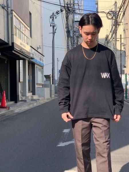 WAX (ワックス) Wide body L/S tee(長袖カットソー) BLACK