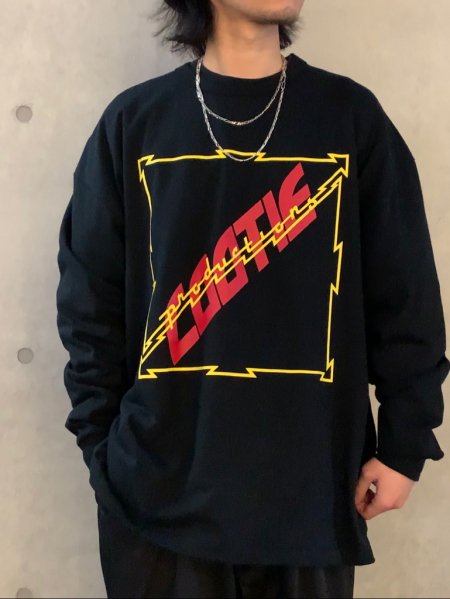 COOTIE (クーティー) Print Oversized L/S Tee(プリントオーバーサイズ長袖TEE) Black