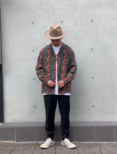 WACKO MARIA (ワコマリア) HAWAIIAN SHIRT L/S (TYPE-2) (レオパード柄長袖ハワイアンシャツ) GREEN