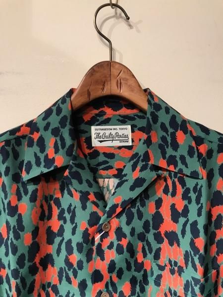 WACKO MARIA (ワコマリア) HAWAIIAN SHIRT L/S (TYPE-2) (レオパード柄長袖ハワイアンシャツ) GREEN