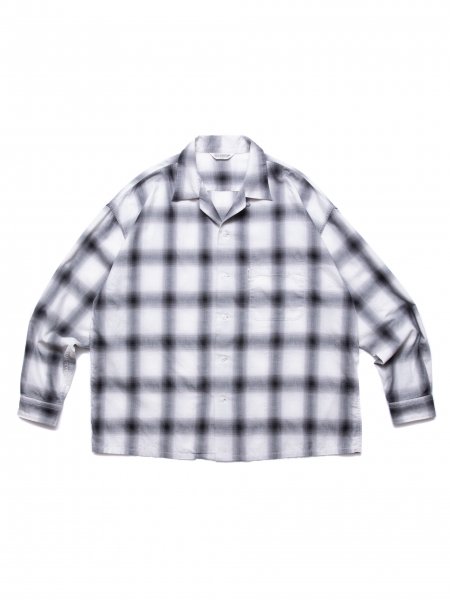 COOTIE (クーティー) Ombre Check Open Collar Shirt (オンブレ 