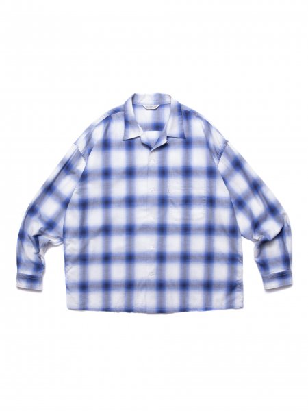 COOTIE (クーティー) Ombre Check Open Collar Shirt (オンブレ