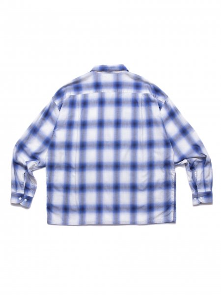 COOTIE (クーティー) Ombre Check Open Collar Shirt (オンブレチェックオープンカラーシャツ) Off