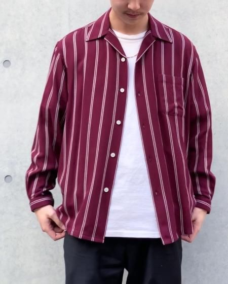 WACKOMARIA STRIPED OPEN COLLAR SHIRT Ｓ-eastgate.mk