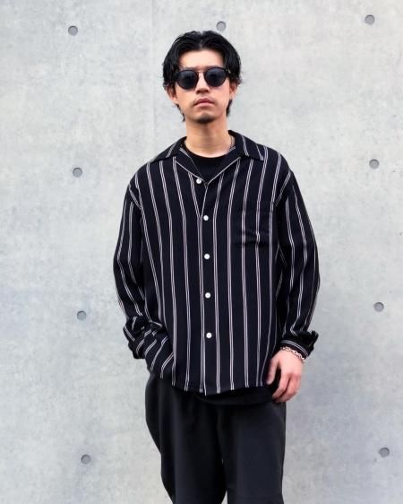 WACKO MARIA (ワコマリア) STRIPED OPEN COLLAR SHIRT L/S (ストライプ