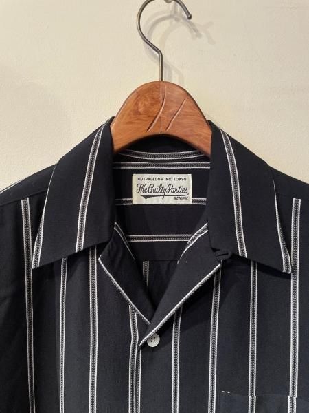 WACKOMARIA STRIPE OPEN COLLAR SHIRT