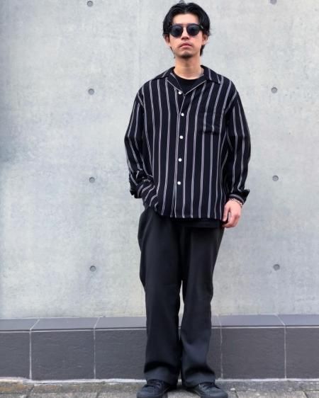 WACKO MARIA (ワコマリア) STRIPED OPEN COLLAR SHIRT L/S (ストライプ