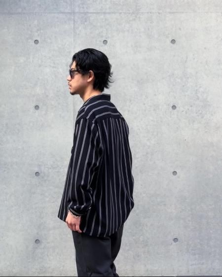 WACKO MARIA ワコマリア 22AW STRIPED OPEN COLLAR SHIRT L/S