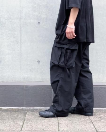 COOTIE (クーティー) Back Satin Error Fit Cargo Easy Pants (バックサテンエラーフィットカーゴイージー パンツ) Black