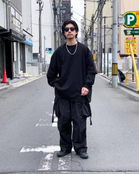 COOTIE (クーティー) Back Satin Error Fit Cargo Easy Pants (バックサテンエラーフィットカーゴイージー パンツ) Black