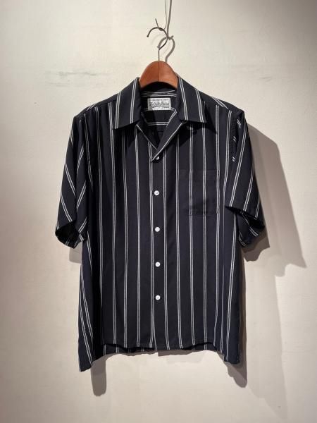 WACKO MARIA STRIPED OPEN COLLAR SHIRT-eastgate.mk