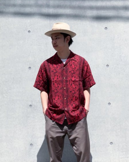 リッキー【レア】ワコマリア アロハシャツ Mサイズ 赤/レッド 植物柄 本物