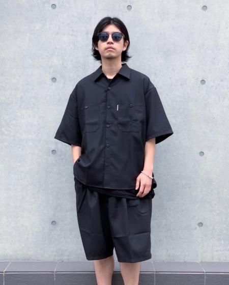 COOTIE (クーティー) T/W Work S/S Shirt (T/Wワーク半袖シャツ) Black