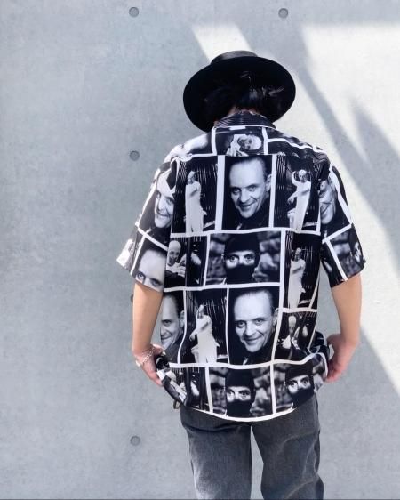 WACKO MARIA (ワコマリア) THE SILENCE OF THE LAMBS / S/S HAWAIIAN SHIRT (TYPE-1) ( 羊たちの沈黙柄半袖ハワイアンシャツ) WHITE