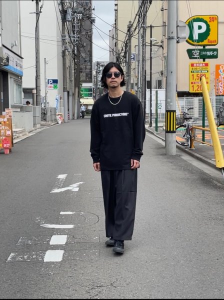 COOTIE (クーティー) Print L/S Tee (COOTIE LOGO) (プリント長袖TEE) Black